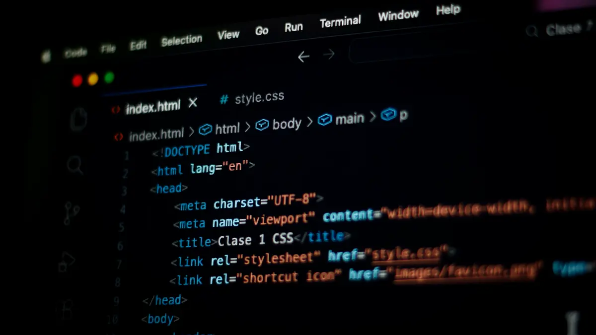 Code in a dark-mode editor, shown at an angle.